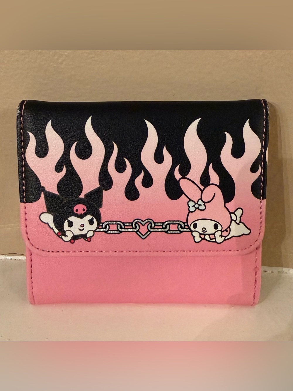 Loungefly Sanrio My Melody & Kuromi Flame Heart Mini Flap Wallet
